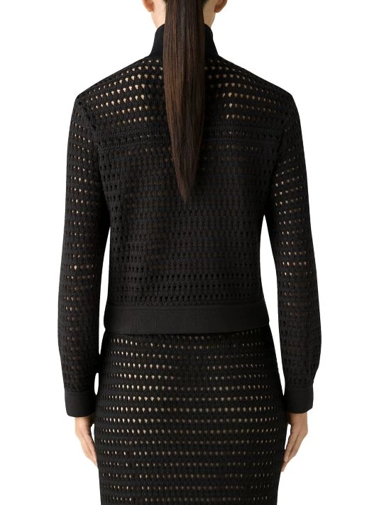 St. John Openwork Crocheted Knit Jacket - Image 5