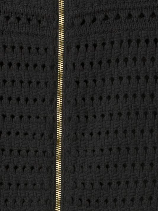 St. John Openwork Crocheted Knit Jacket - Image 6